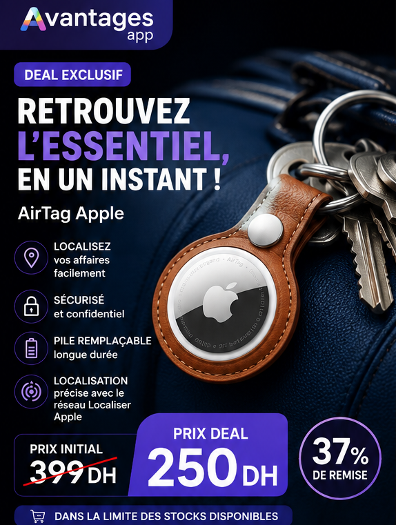 AirTag Apple Original – Retrouvez vos essentiels en un instant