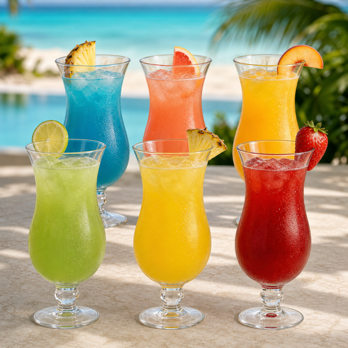 Lot de 6 verres Blue Hawaii 42,5 cl – L’élégance des cocktails tropicaux à votre table