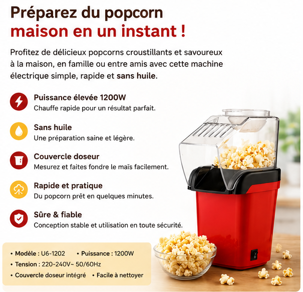 Gagnez votre machine à popcorn pour des soirées cinéma réussies !