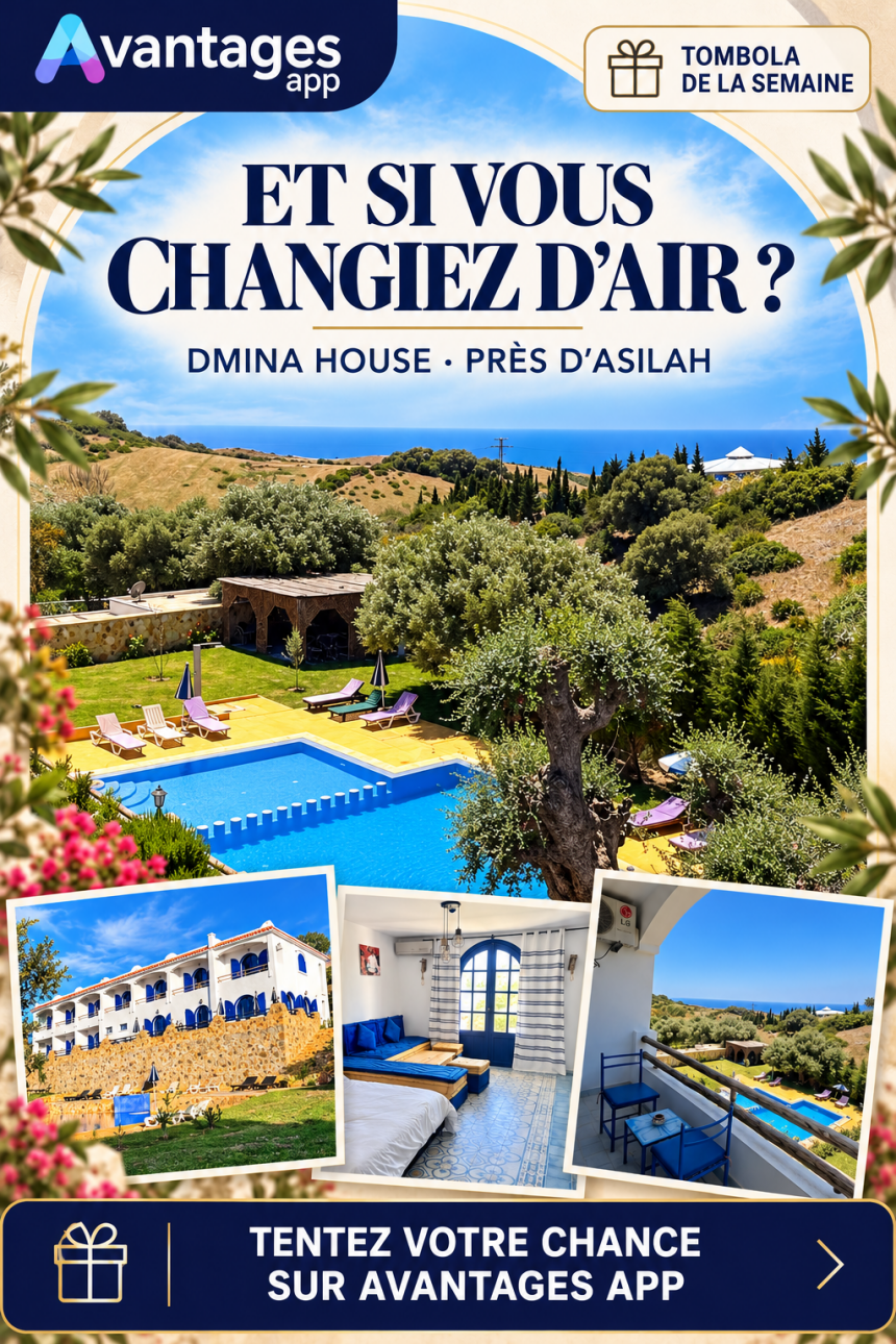 🌿 Gagnez un week-end d’évasion à Dmina House, près d’Assilah !